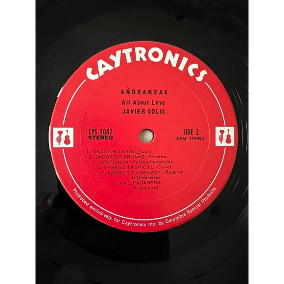 Javier Solis Añoranzas All About Love LP Caytronics CYS 1047 VG+ - Picture 7 of 7